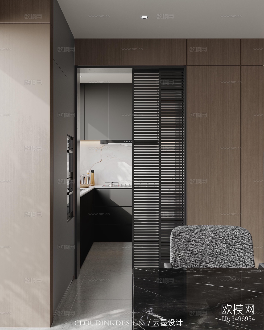 现代大平层效果图下载（渲染图20）