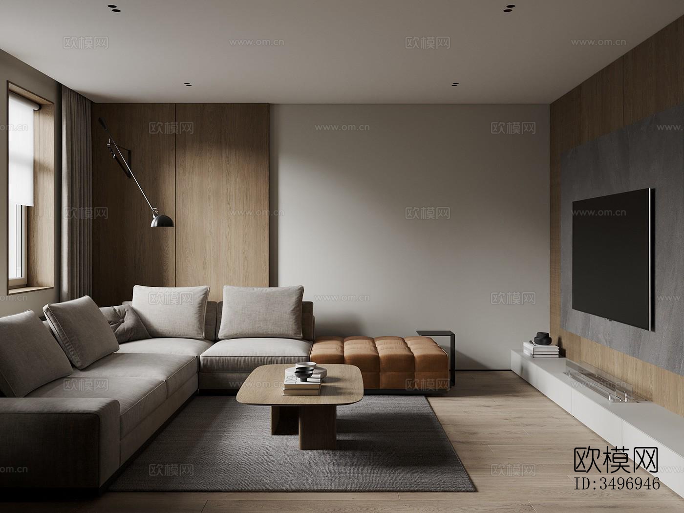 现代大平层效果图下载（渲染图12）