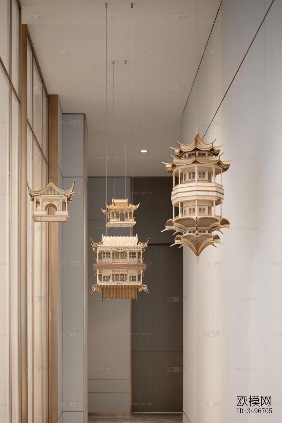 新中式售楼处效果图下载（渲染图8）