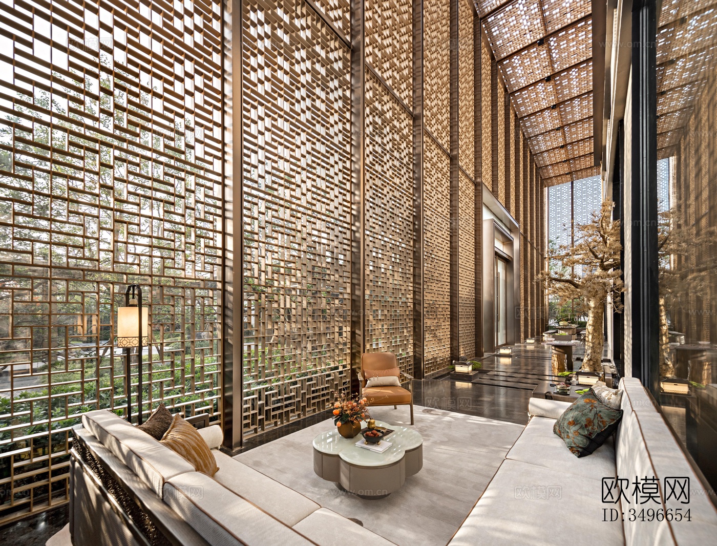 新中式售楼处效果图下载（渲染图17）