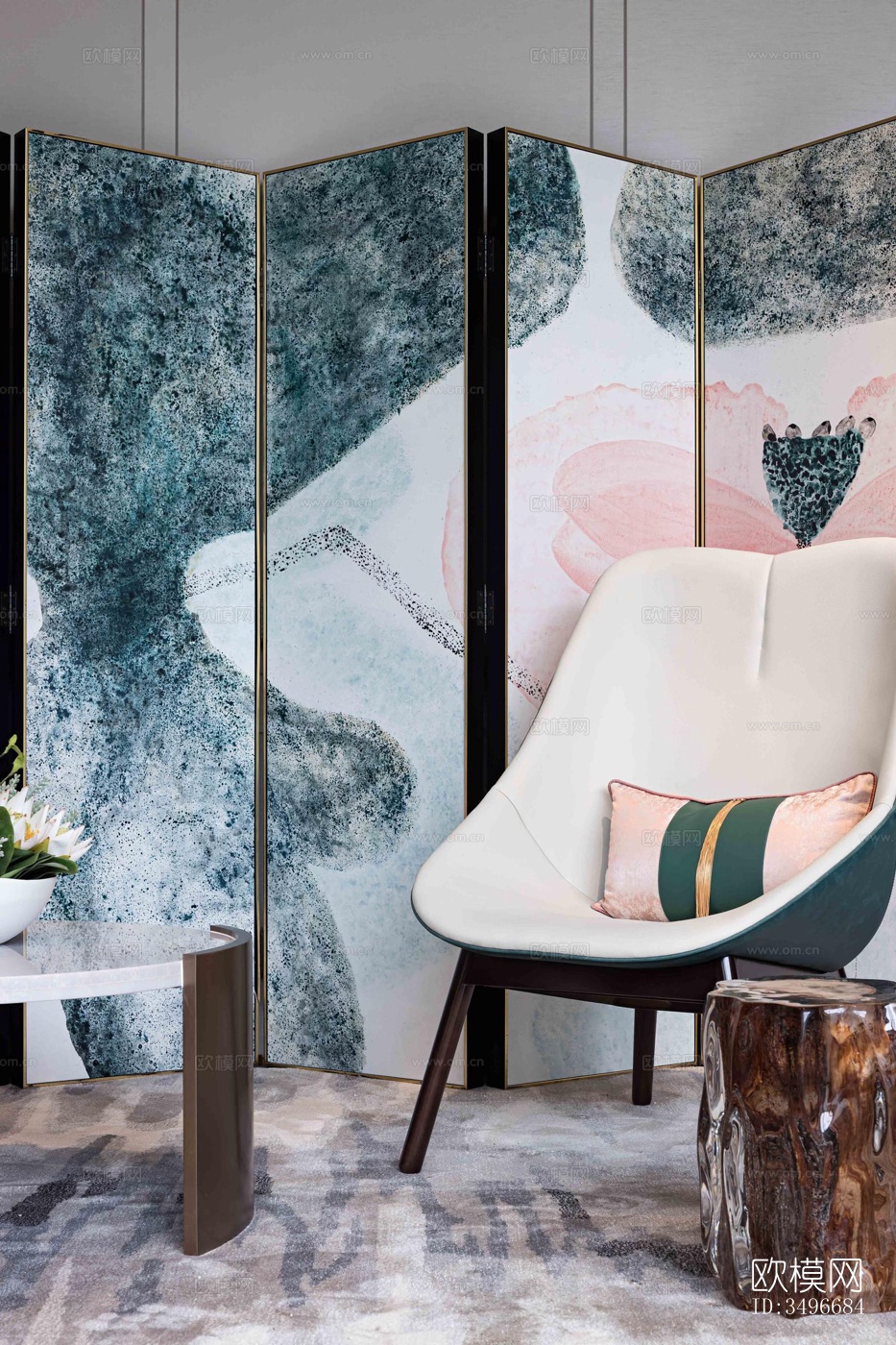 新中式售楼处效果图下载（渲染图2）