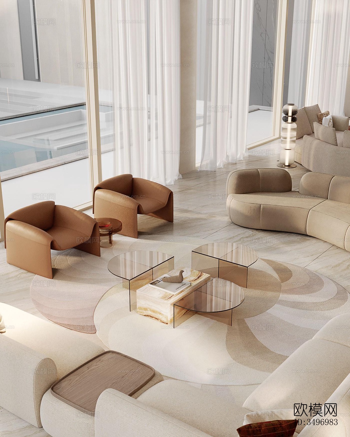 现代大平层效果图下载（渲染图14）