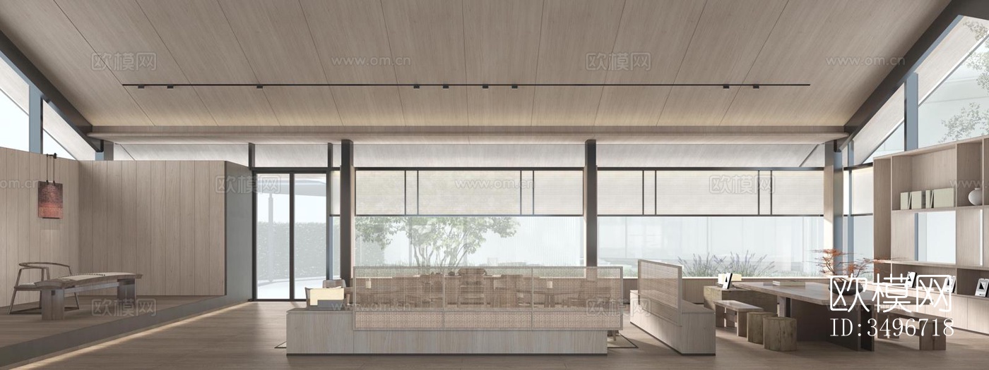 新中式售楼处效果图下载（渲染图10）