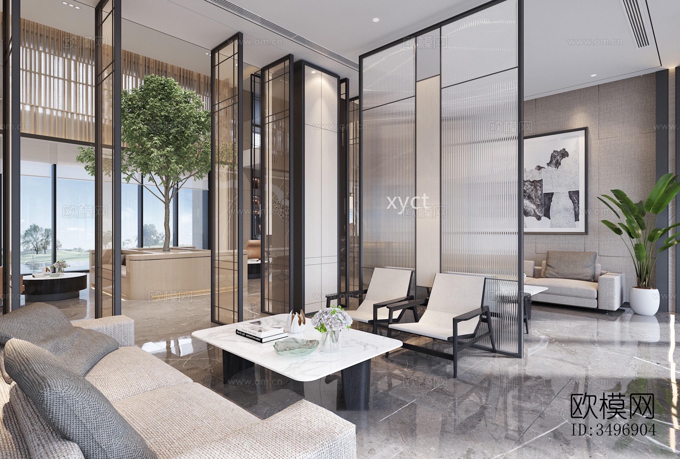 现代售楼处效果图下载（渲染图7）