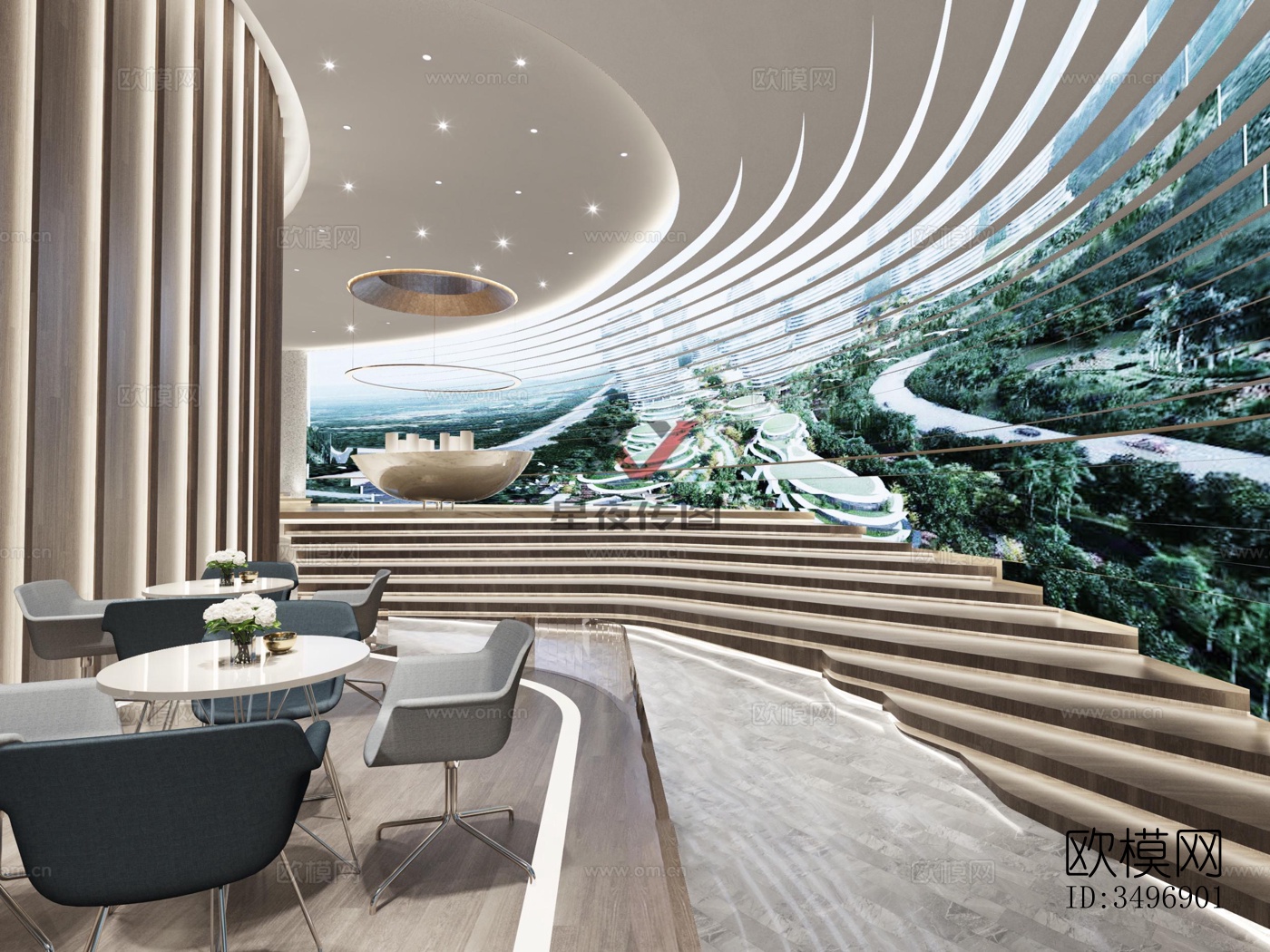 现代售楼处效果图下载（渲染图5）