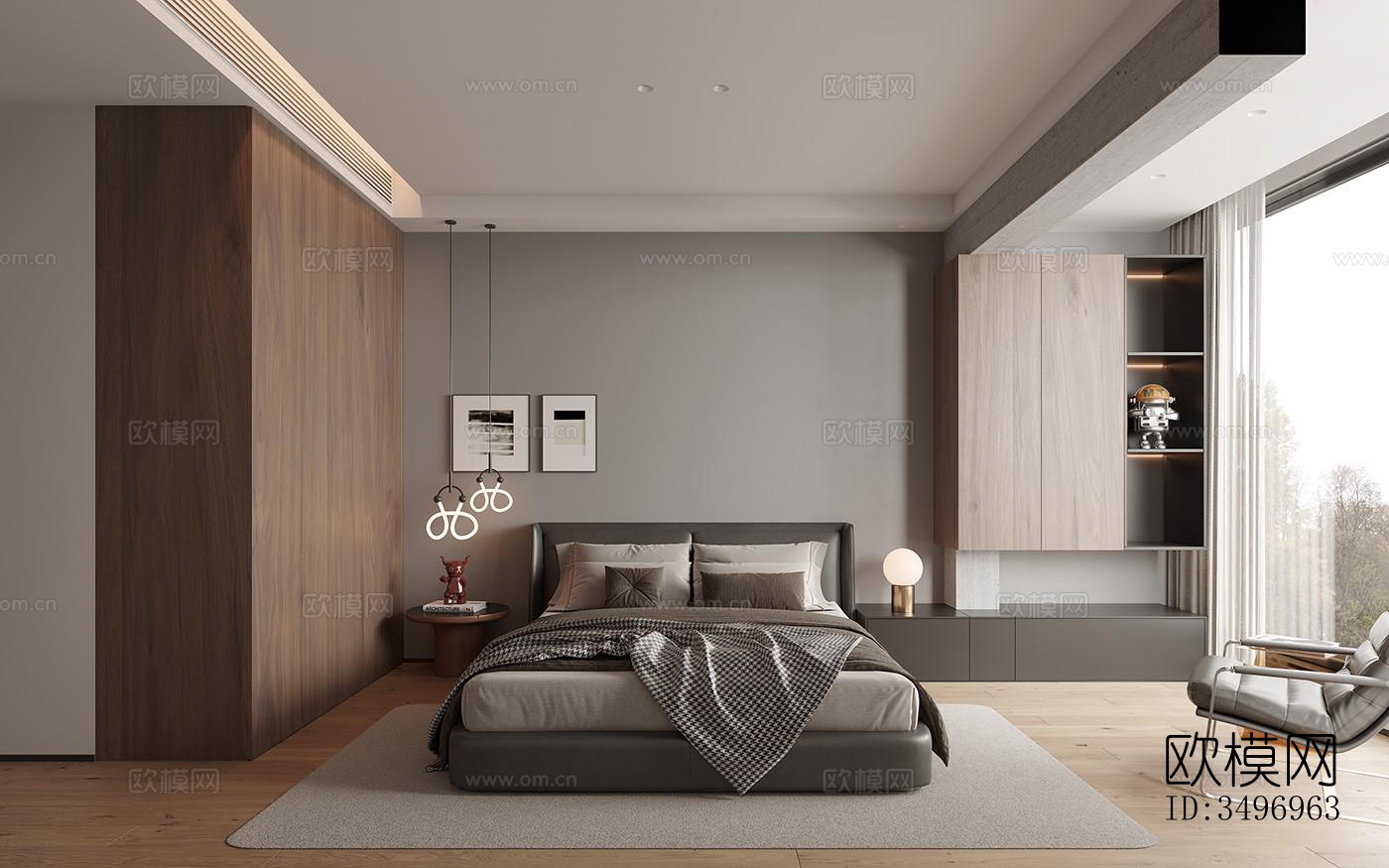 现代大平层效果图下载（渲染图10）