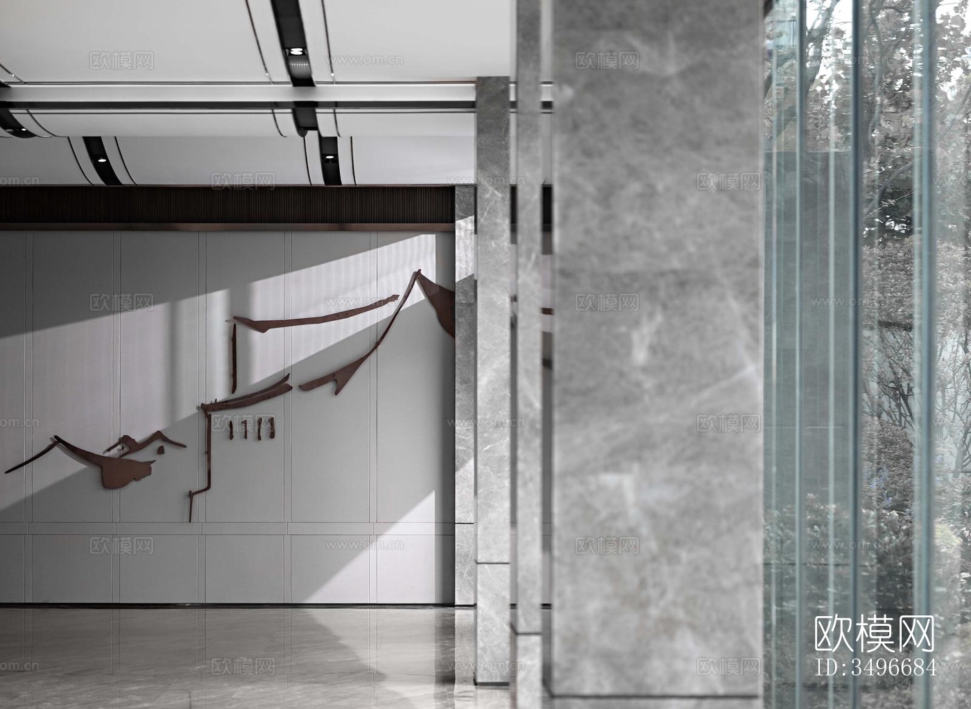 新中式售楼处效果图下载（渲染图6）