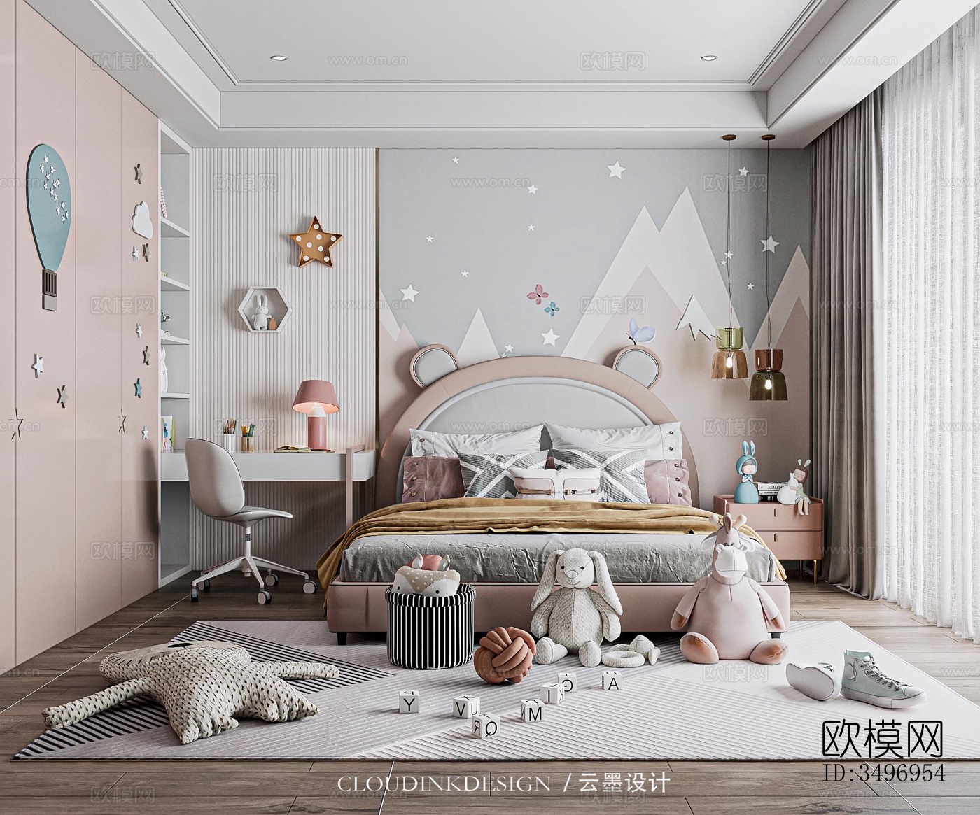 现代大平层效果图下载（渲染图13）