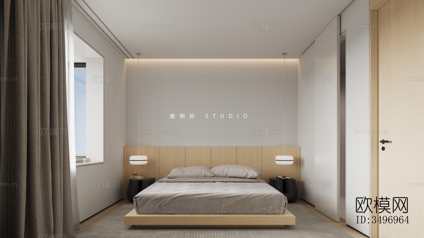 现代大平层效果图下载（渲染图9）