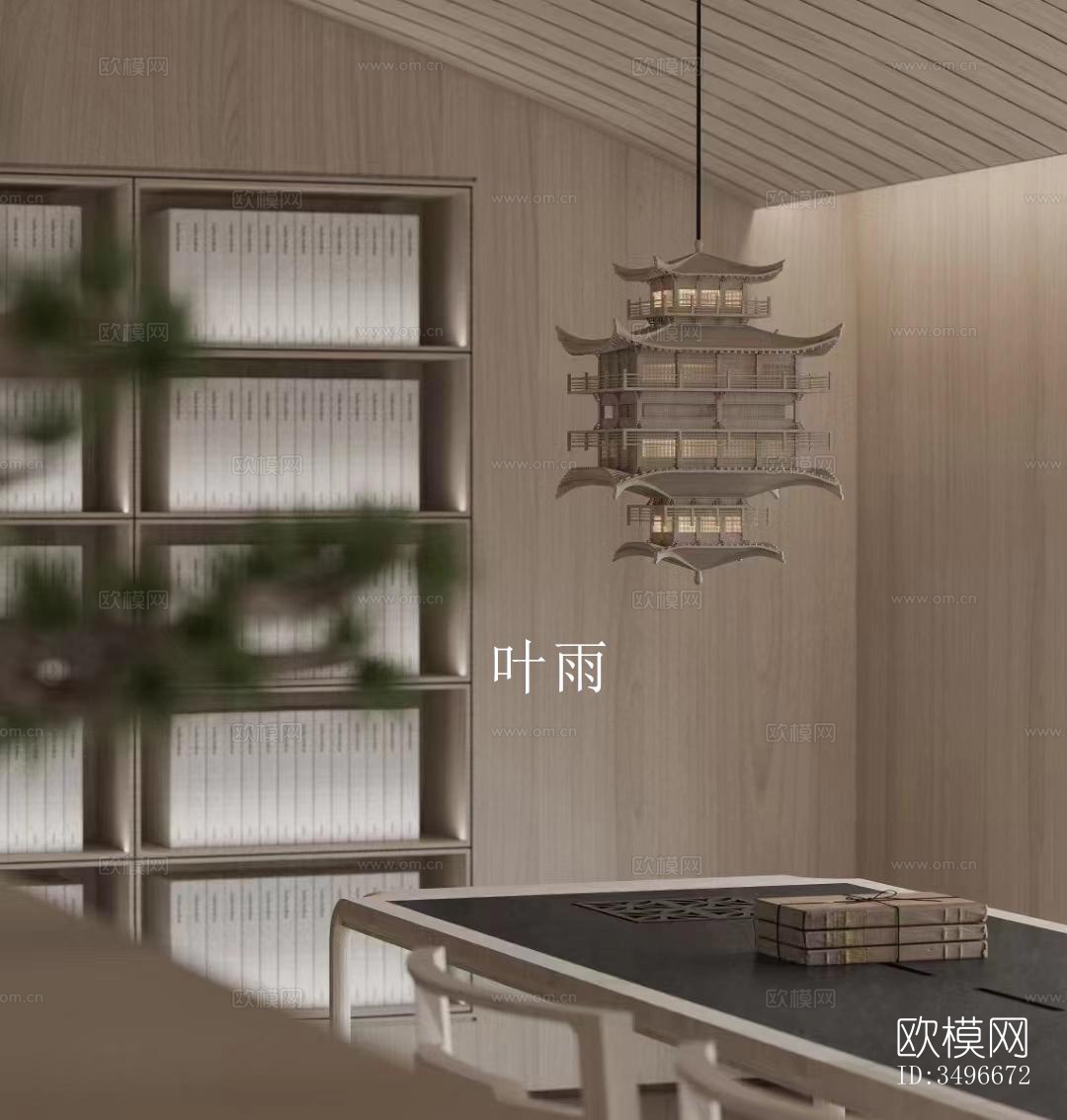 新中式售楼处效果图下载（渲染图1）