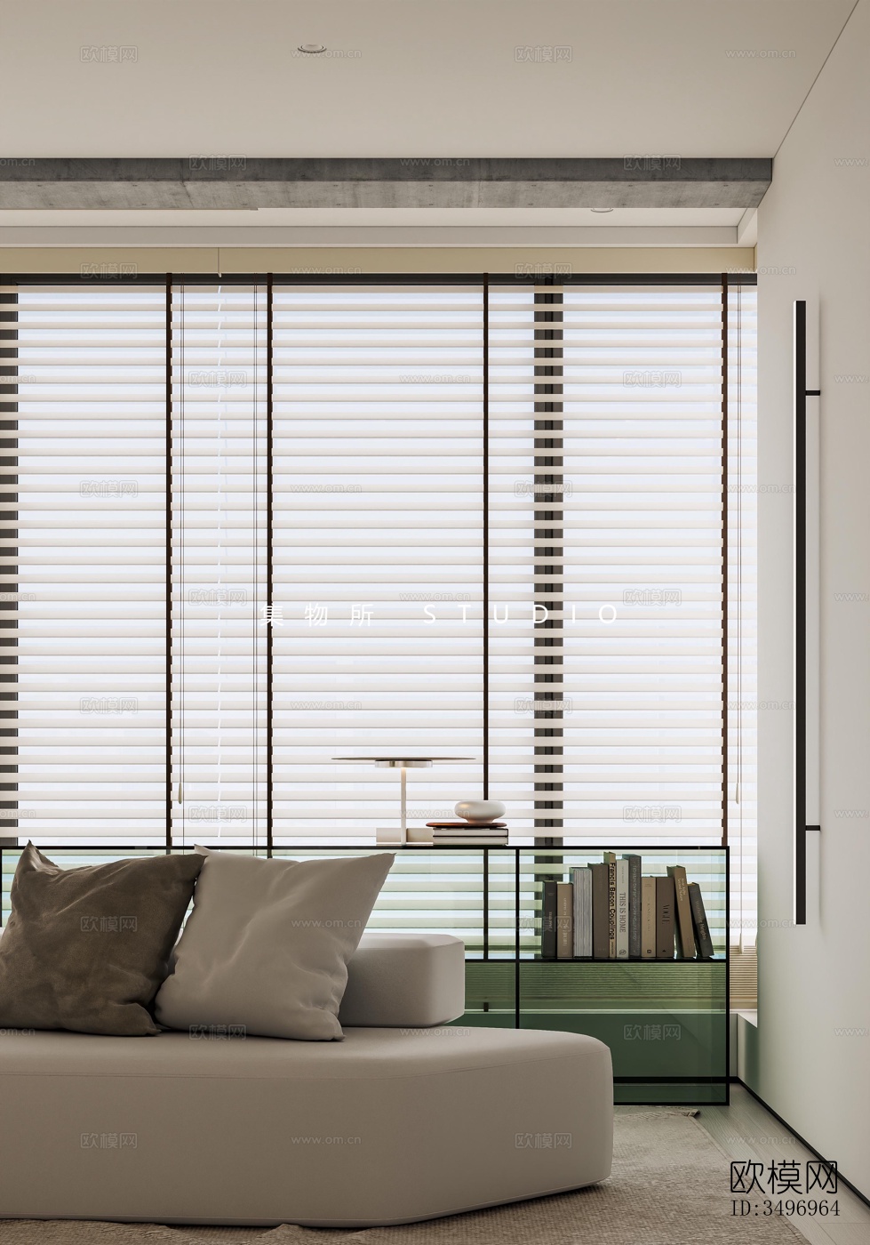 现代大平层效果图下载（渲染图6）