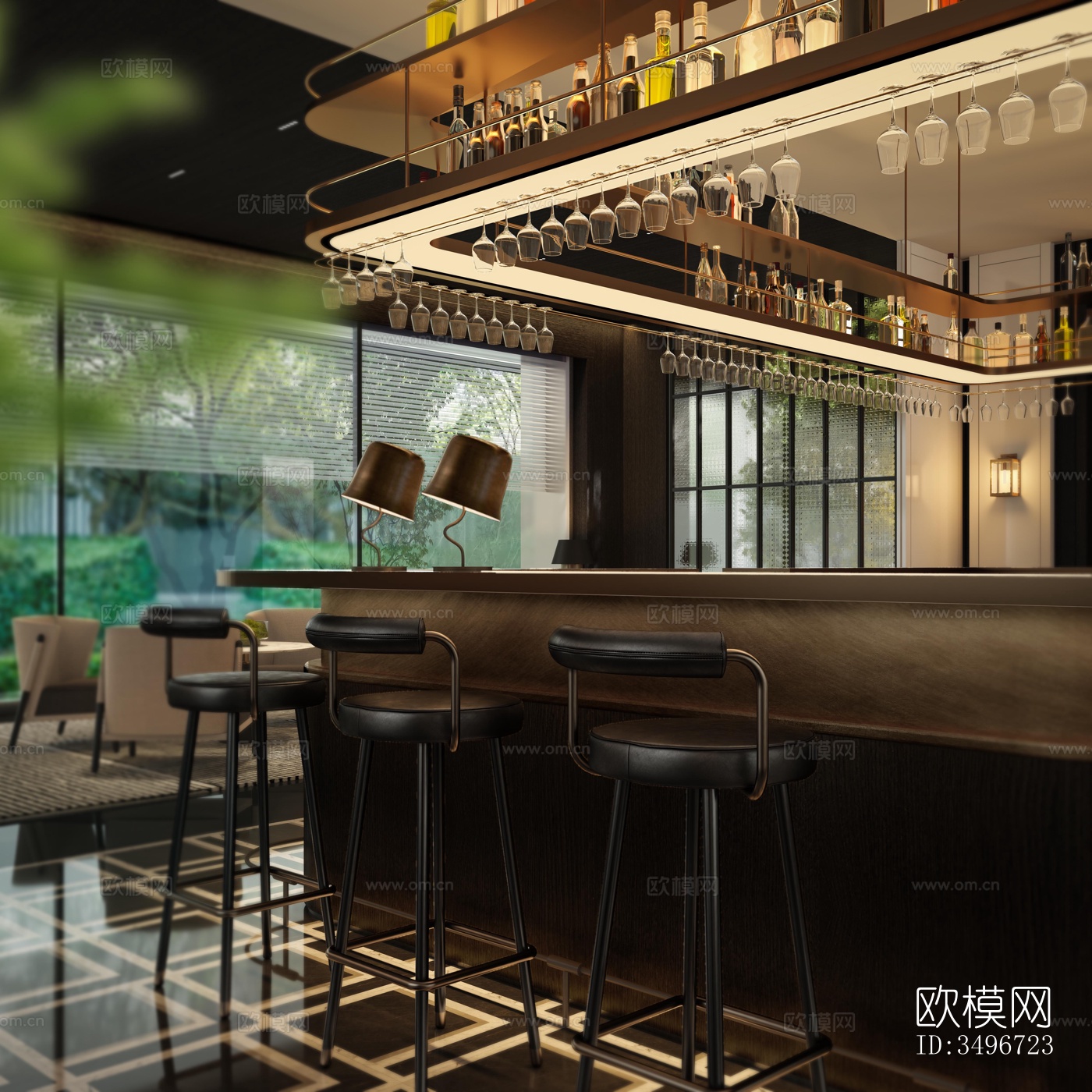 新中式售楼处效果图下载（渲染图2）