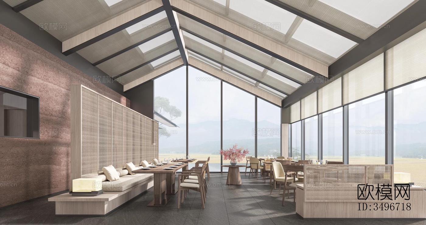 新中式售楼处效果图下载（渲染图12）