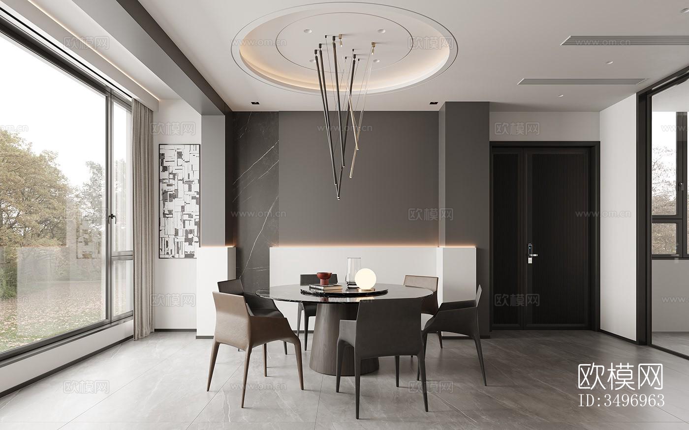 现代大平层效果图下载（渲染图20）