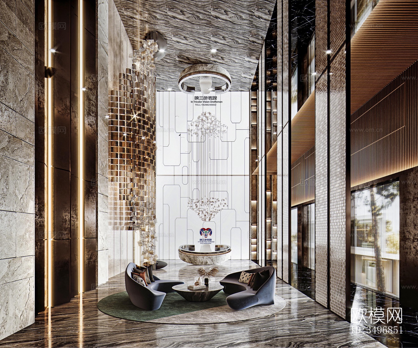 现代售楼处效果图下载（渲染图3）