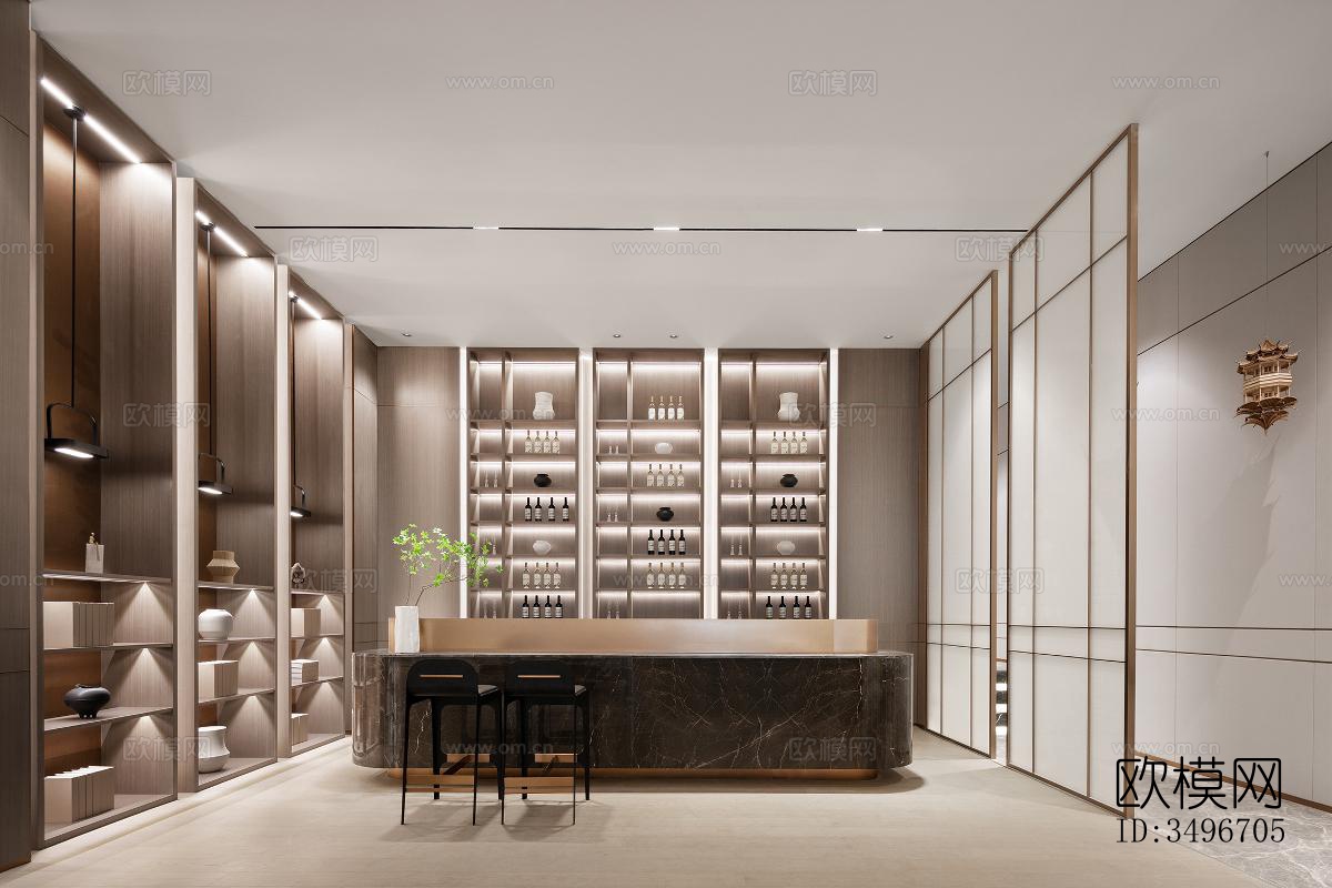 新中式售楼处效果图下载（渲染图6）