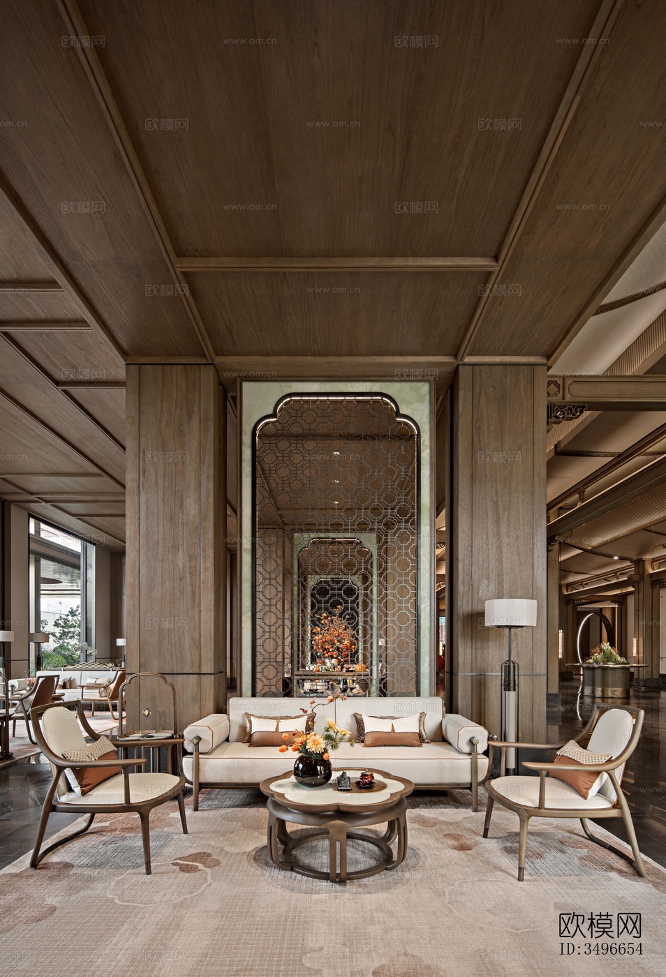 新中式售楼处效果图下载（渲染图5）