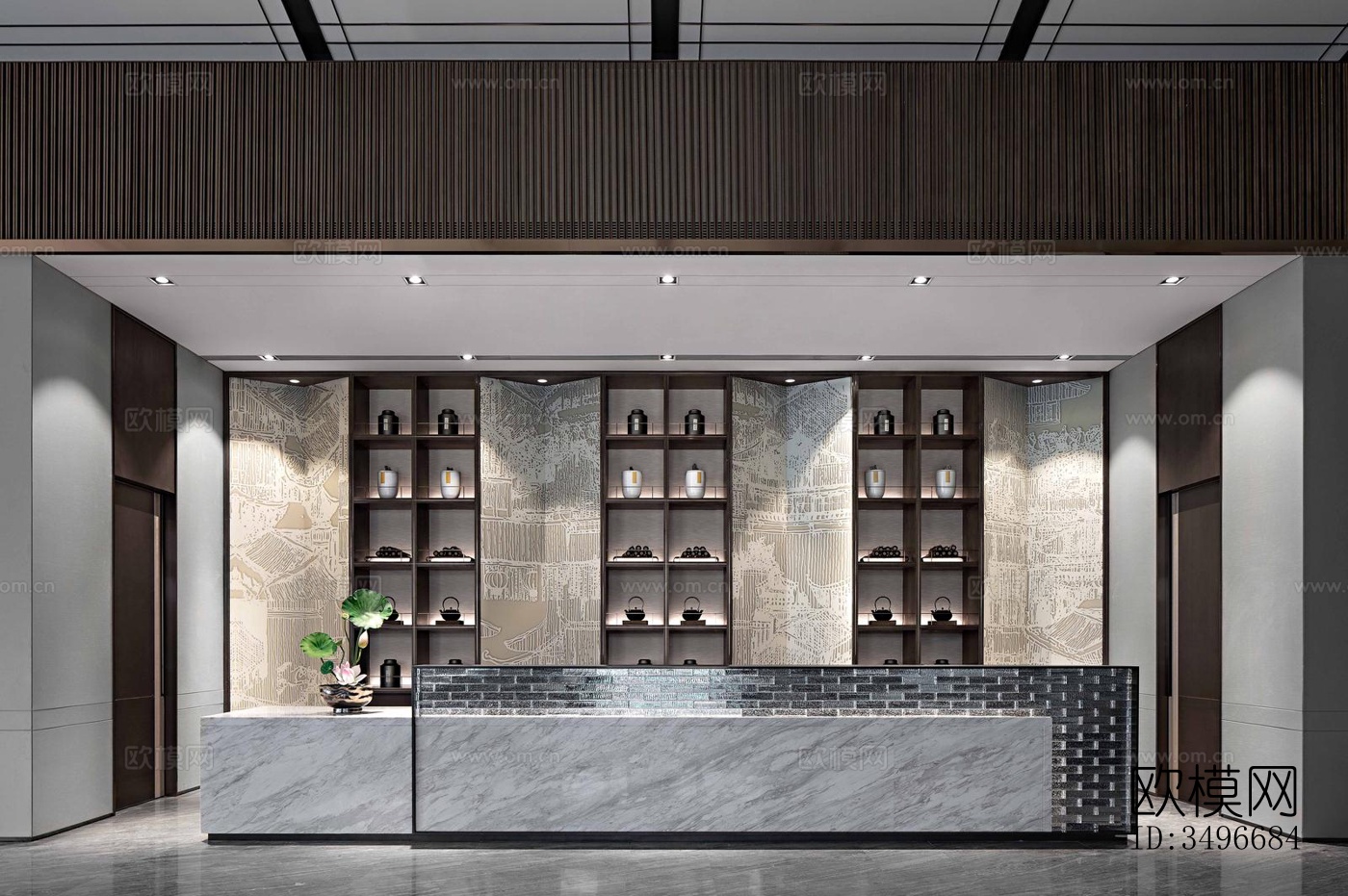 新中式售楼处效果图下载（渲染图14）