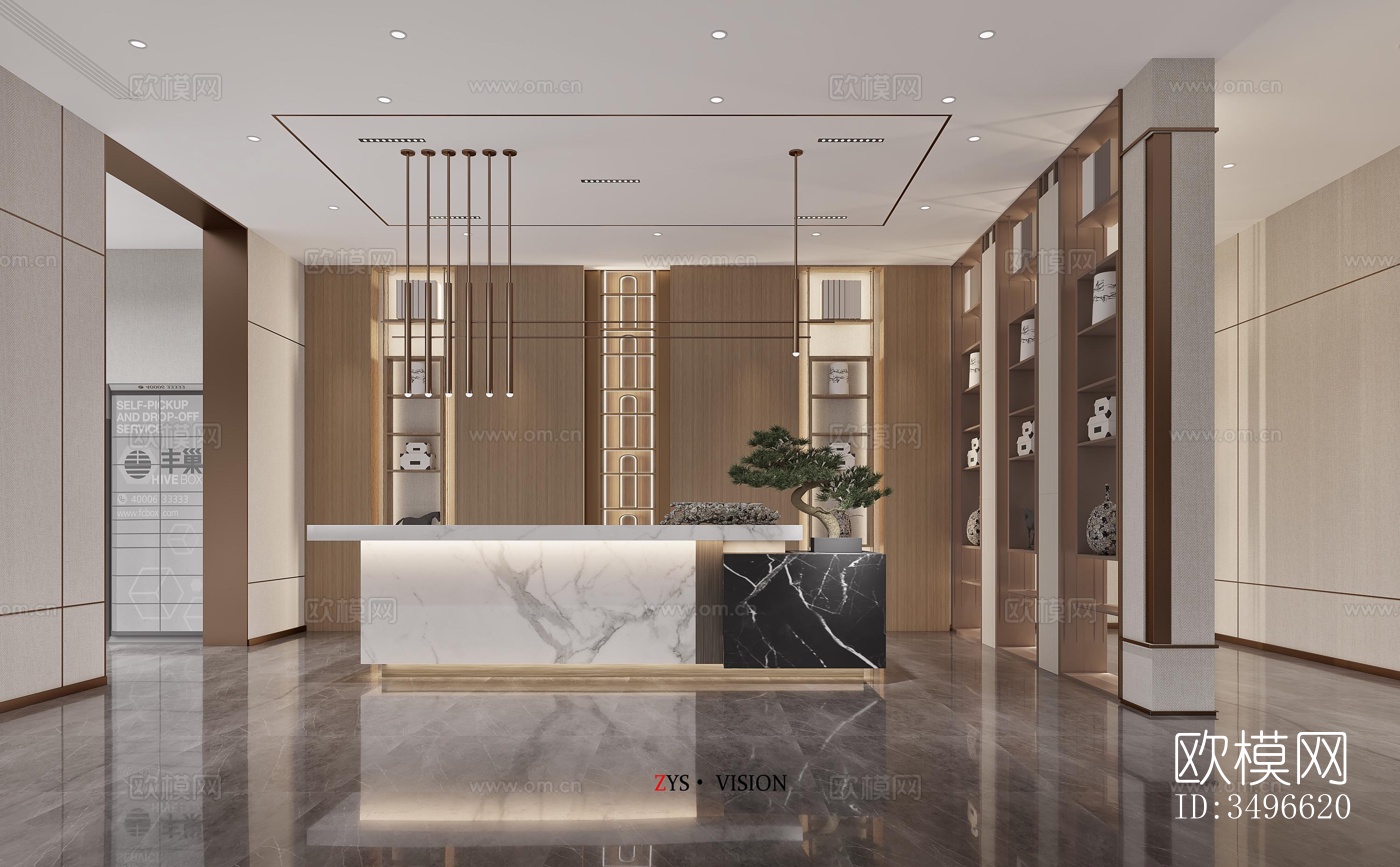 新中式售楼处效果图下载（渲染图18）