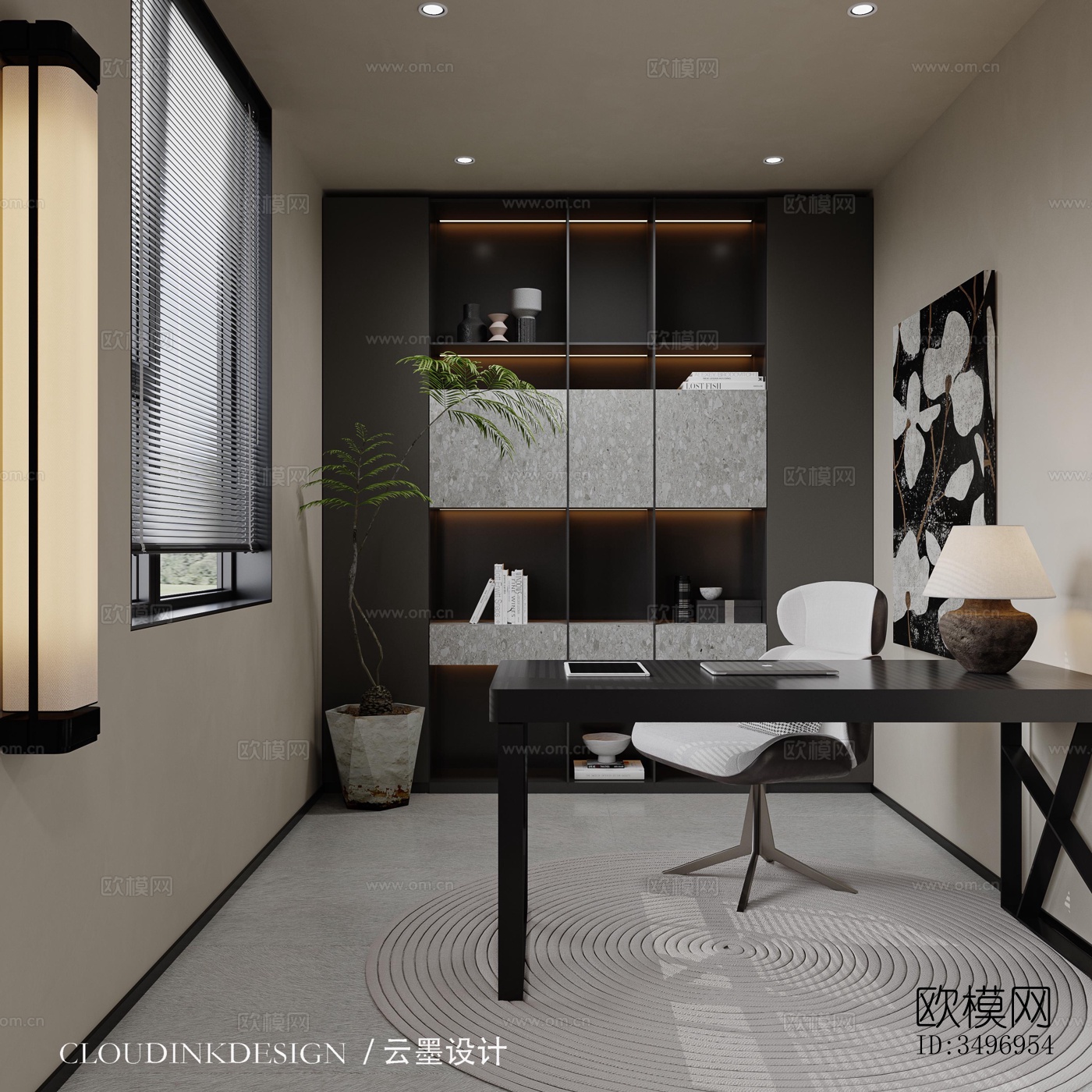 现代大平层效果图下载（渲染图5）