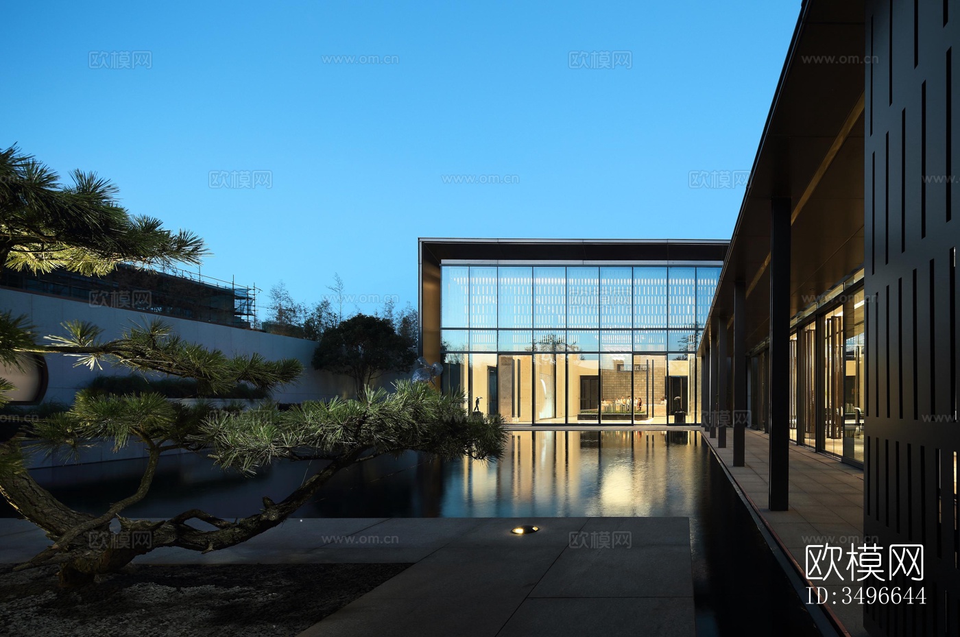 新中式售楼处效果图下载（渲染图3）