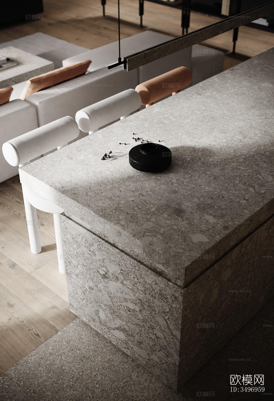 现代大平层效果图下载（渲染图6）