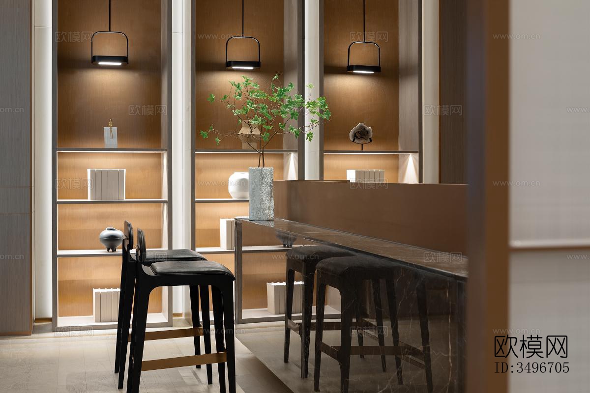 新中式售楼处效果图下载（渲染图7）