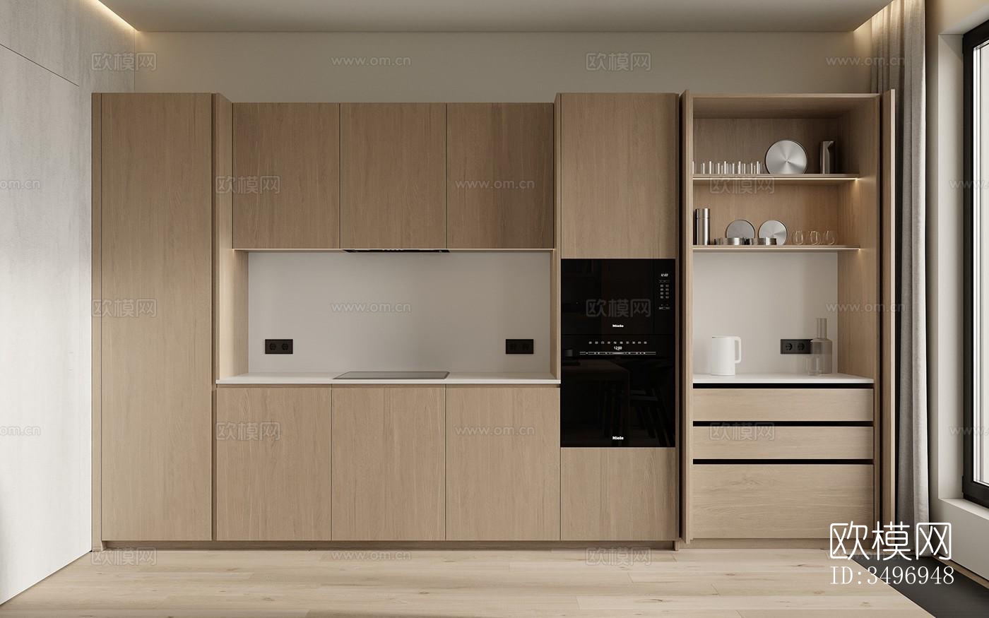 现代大平层效果图下载（渲染图5）