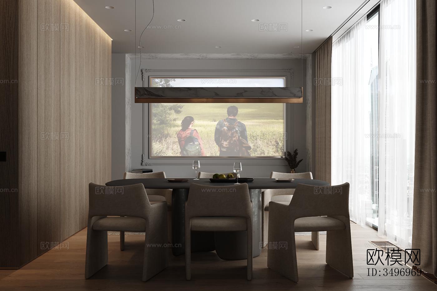 现代大平层效果图下载（渲染图18）