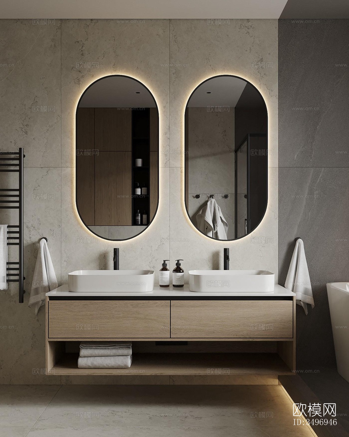 现代大平层效果图下载（渲染图6）