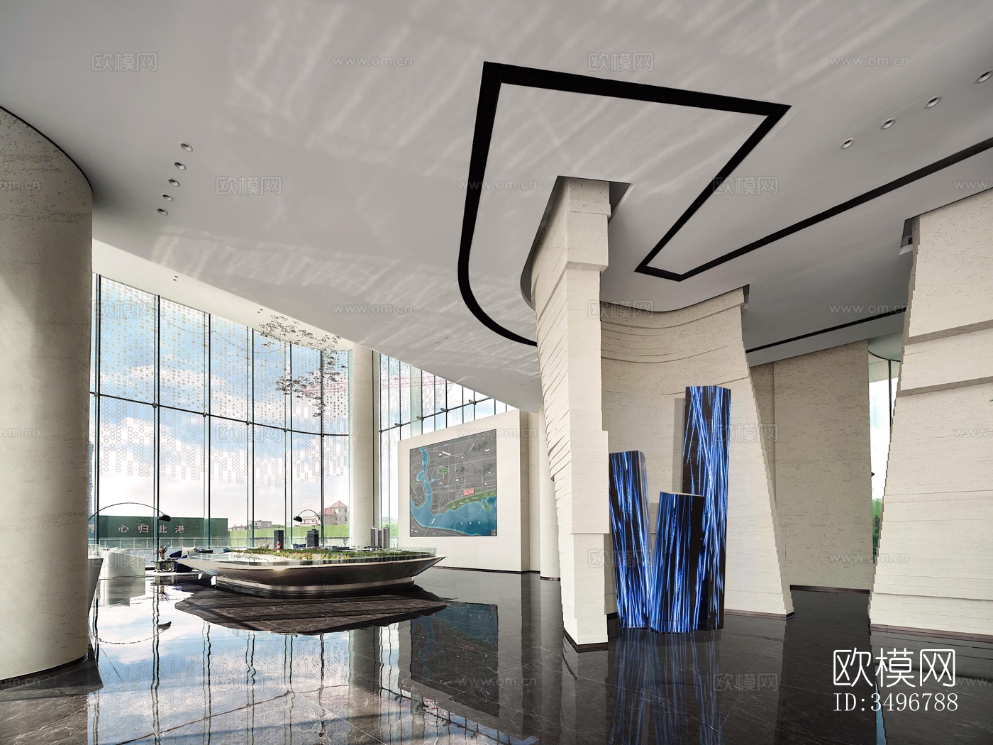 现代售楼处效果图下载（渲染图18）