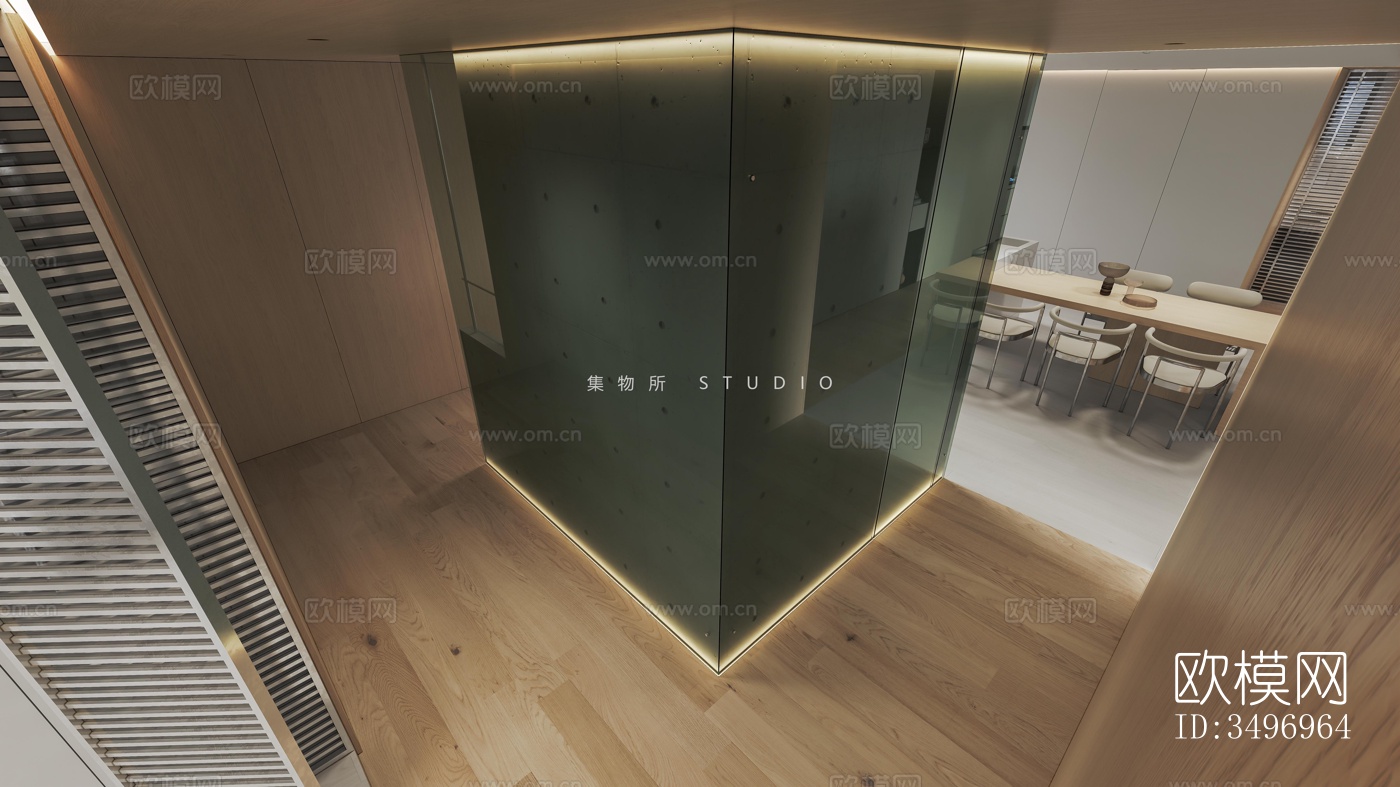 现代大平层效果图下载（渲染图7）