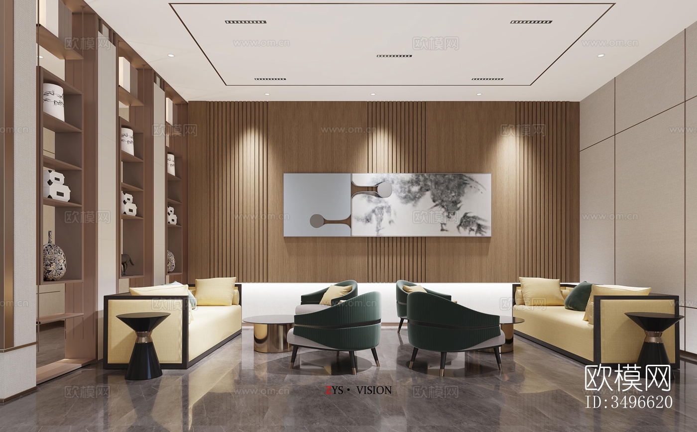 新中式售楼处效果图下载（渲染图17）