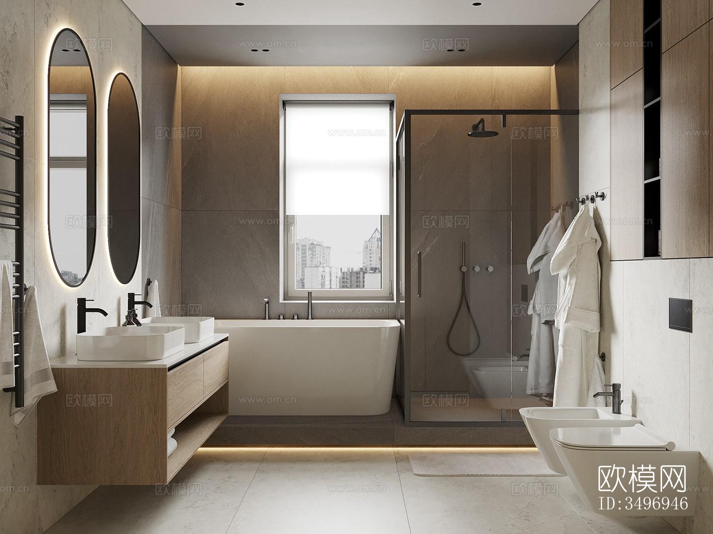 现代大平层效果图下载（渲染图7）