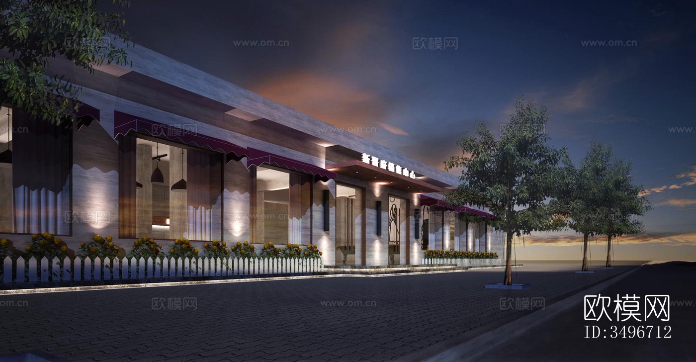 新中式售楼处效果图下载（渲染图4）