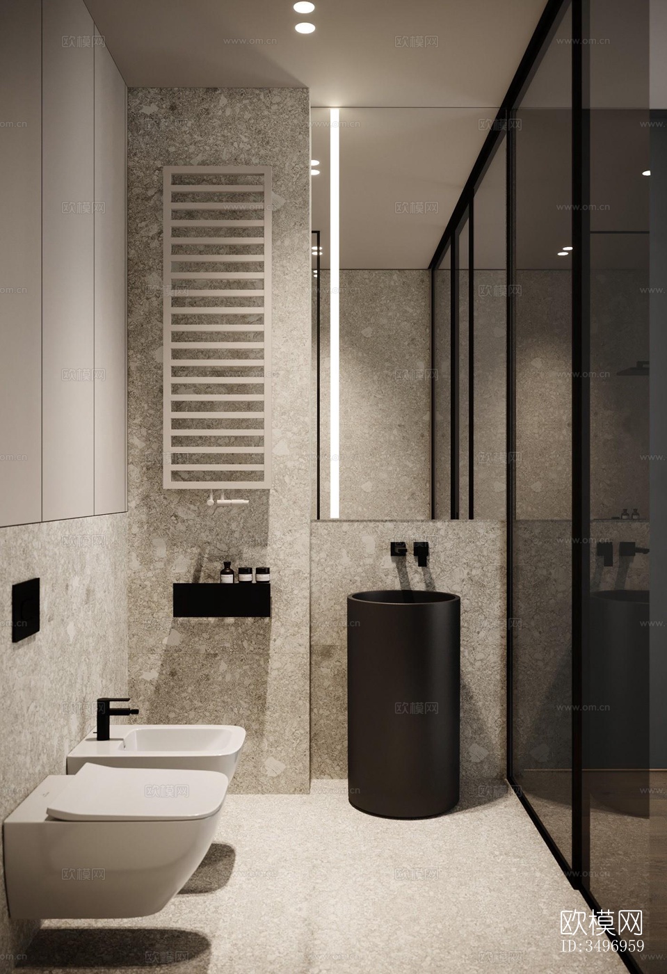 现代大平层效果图下载（渲染图10）