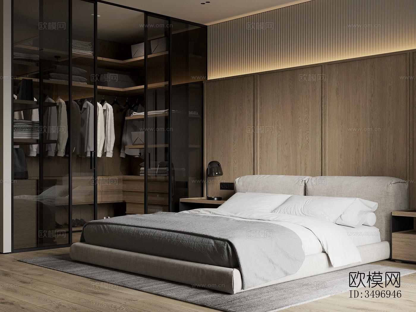 现代大平层效果图下载（渲染图3）