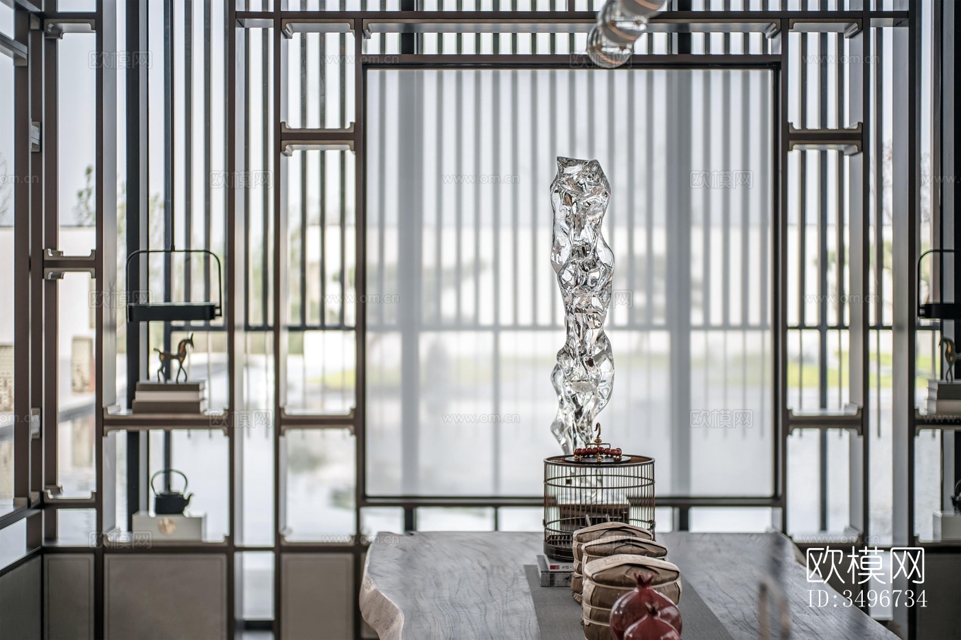 新中式售楼处效果图下载（渲染图13）