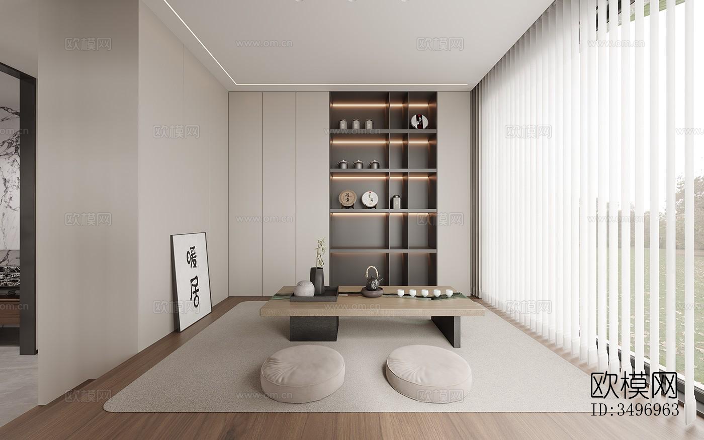 现代大平层效果图下载（渲染图18）