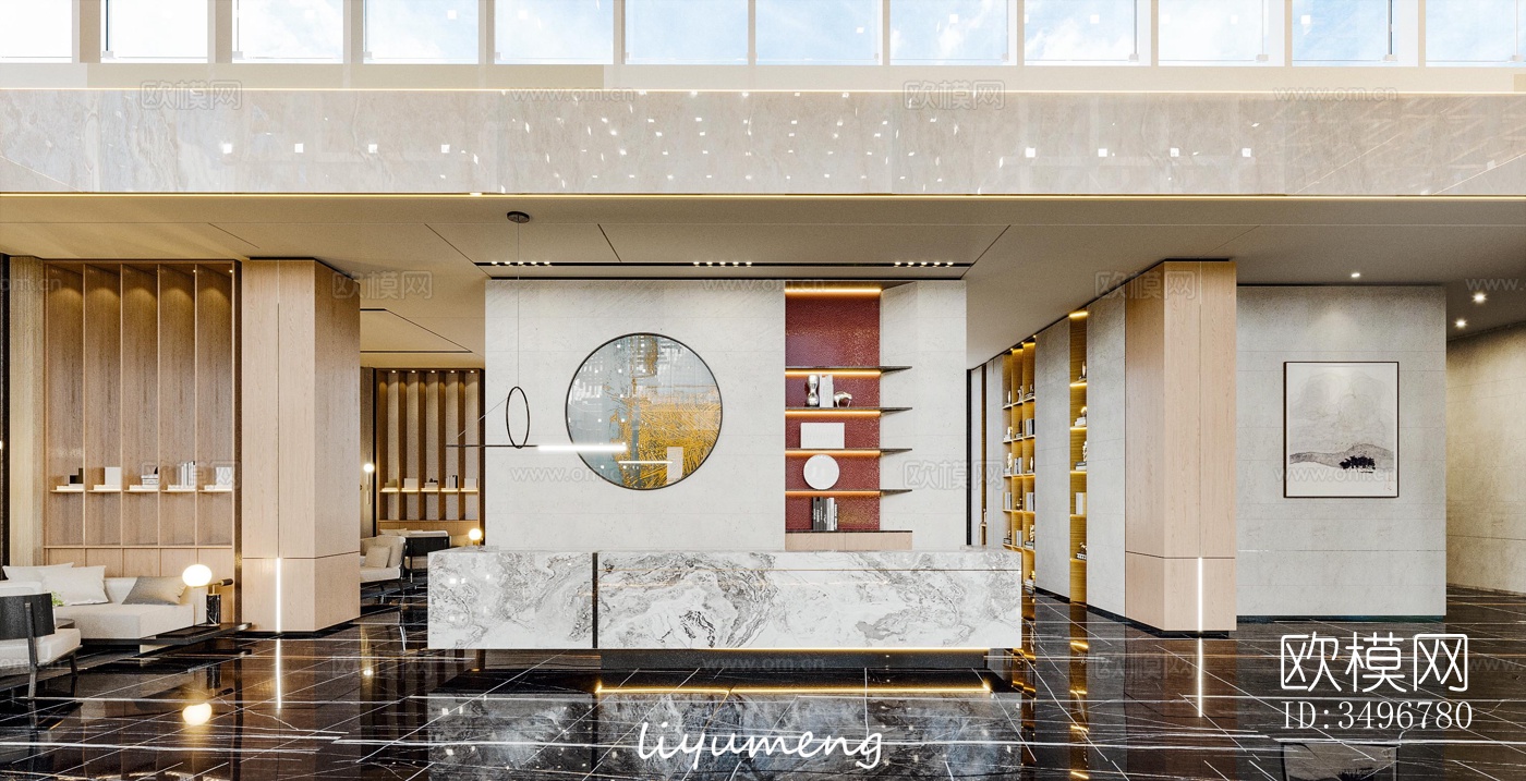 现代售楼处效果图下载（渲染图2）