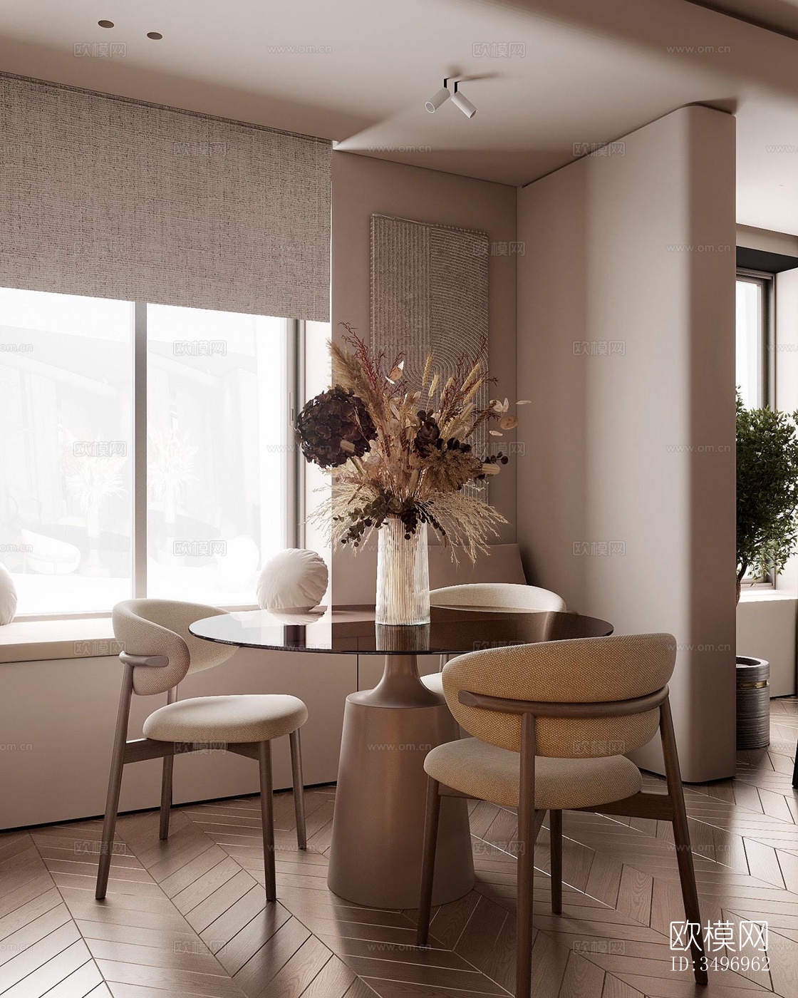 现代大平层效果图下载（渲染图2）