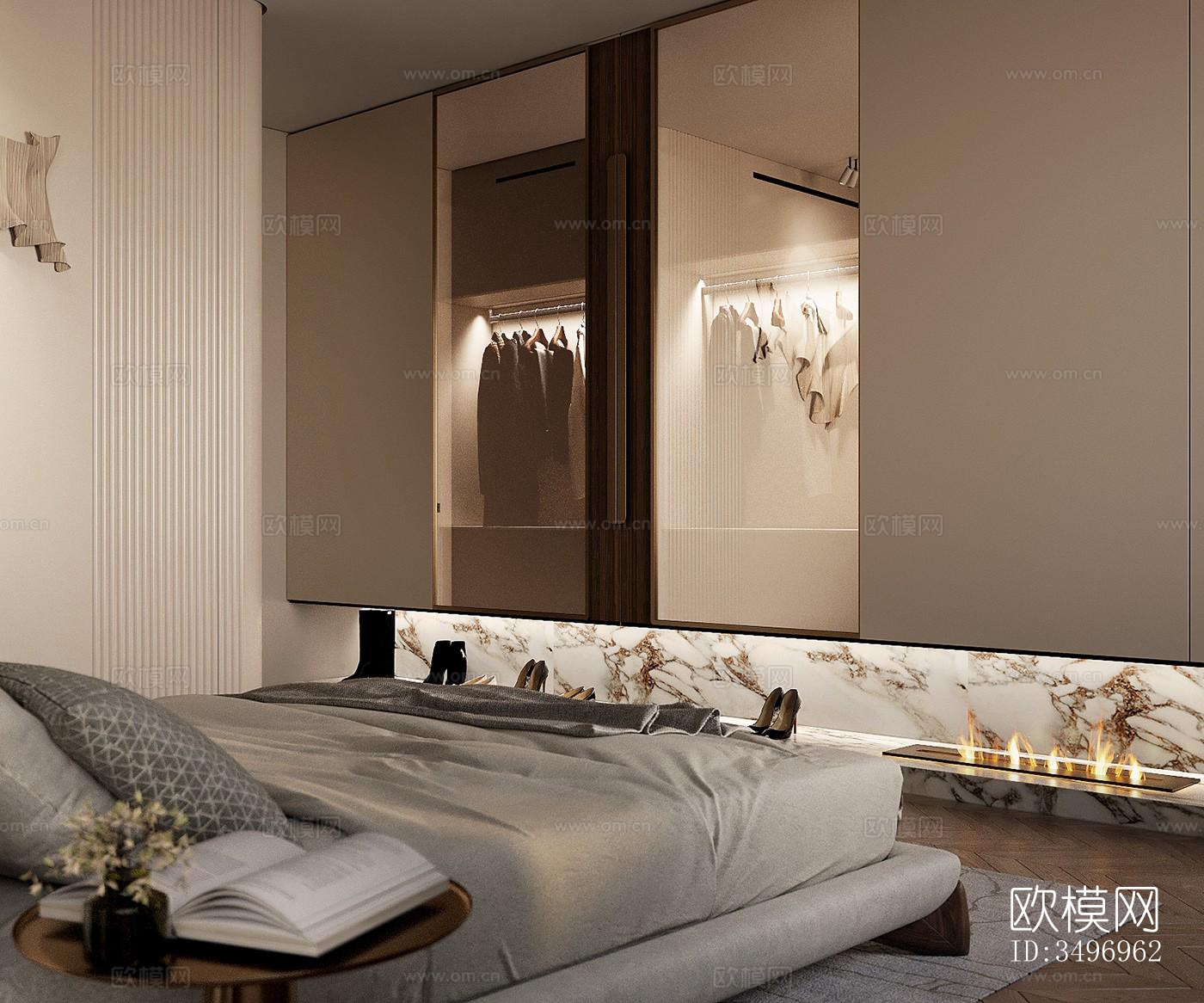 现代大平层效果图下载（渲染图6）