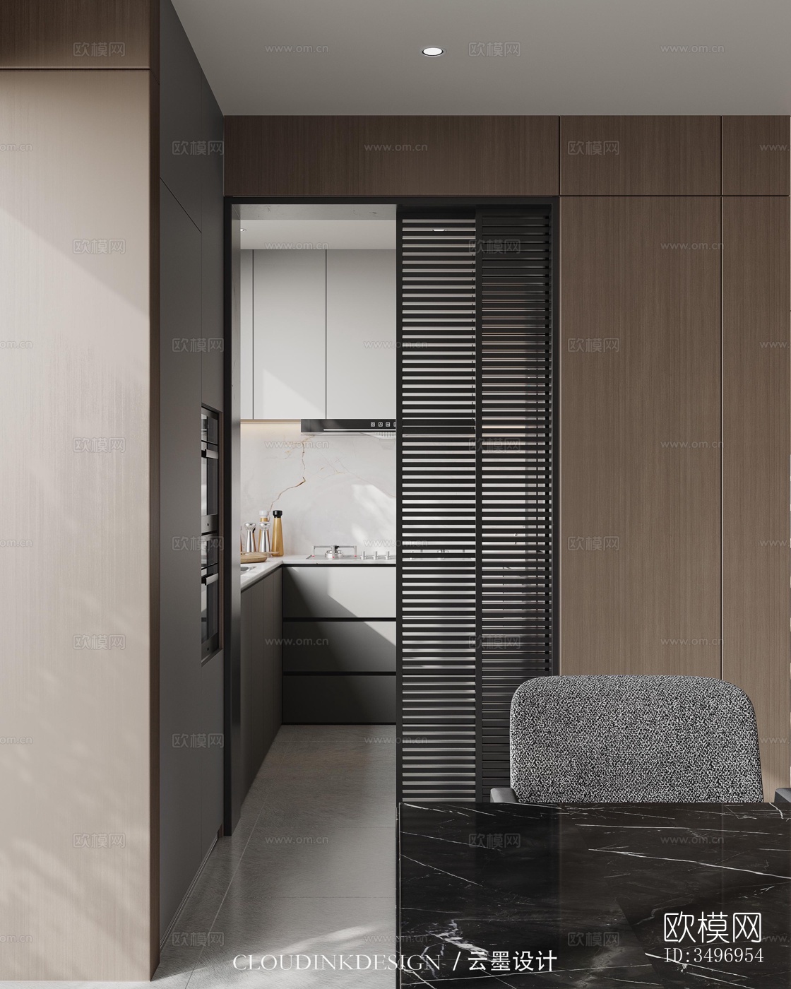 现代大平层效果图下载（渲染图18）