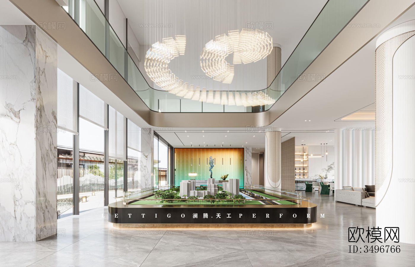 现代售楼处效果图下载（渲染图1）