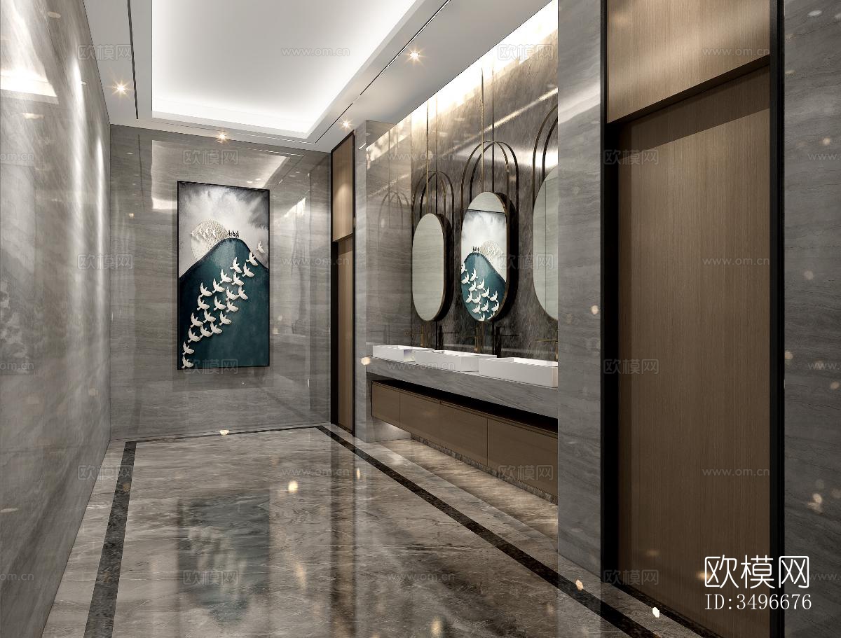 新中式售楼处效果图下载（渲染图10）