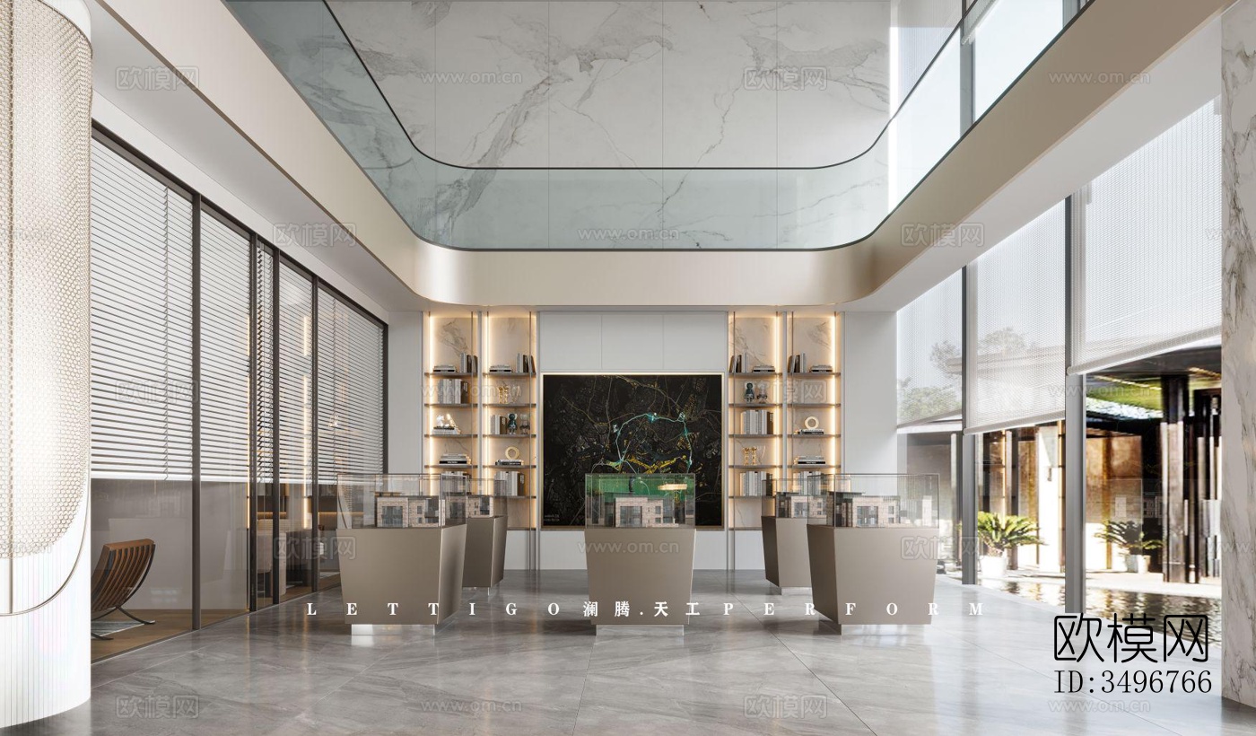 现代售楼处效果图下载（渲染图3）