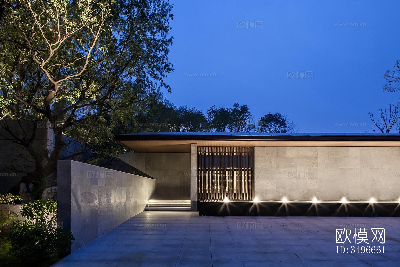 新中式售楼处效果图下载（渲染图1）