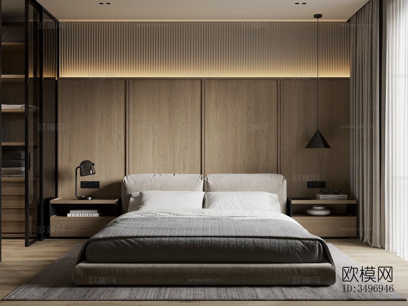 现代大平层效果图下载（渲染图2）