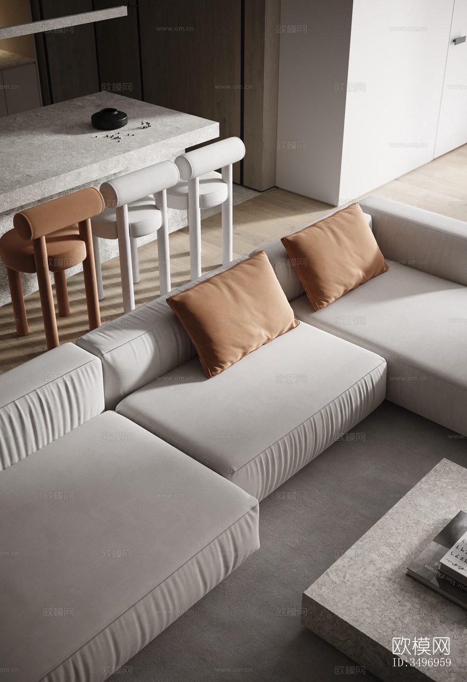 现代大平层效果图下载（渲染图17）