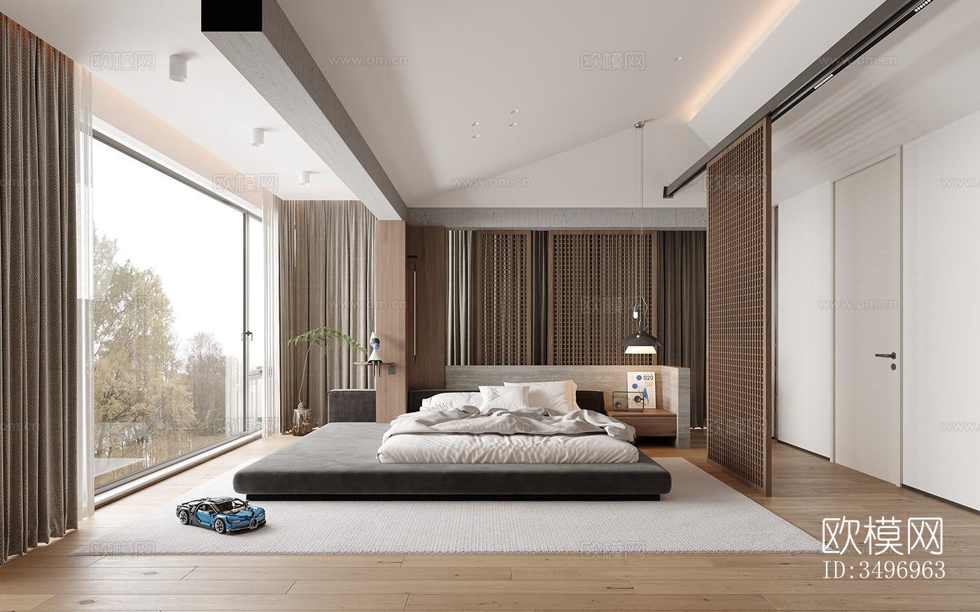 现代大平层效果图下载（渲染图11）